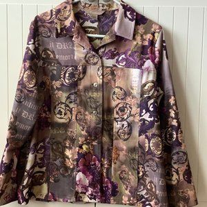 Tanjay Shabby Chic Boho Floral Button Jacket Sz. M
